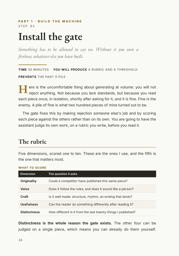 The opening page of Step 04, Install the gate
