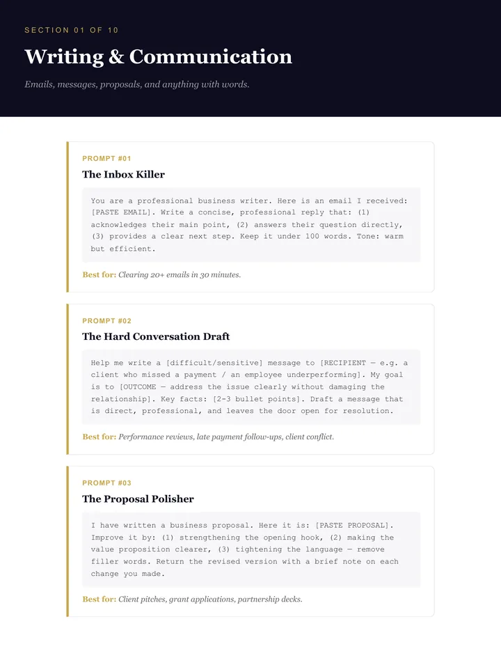 Prompt pack, section 1 of 10