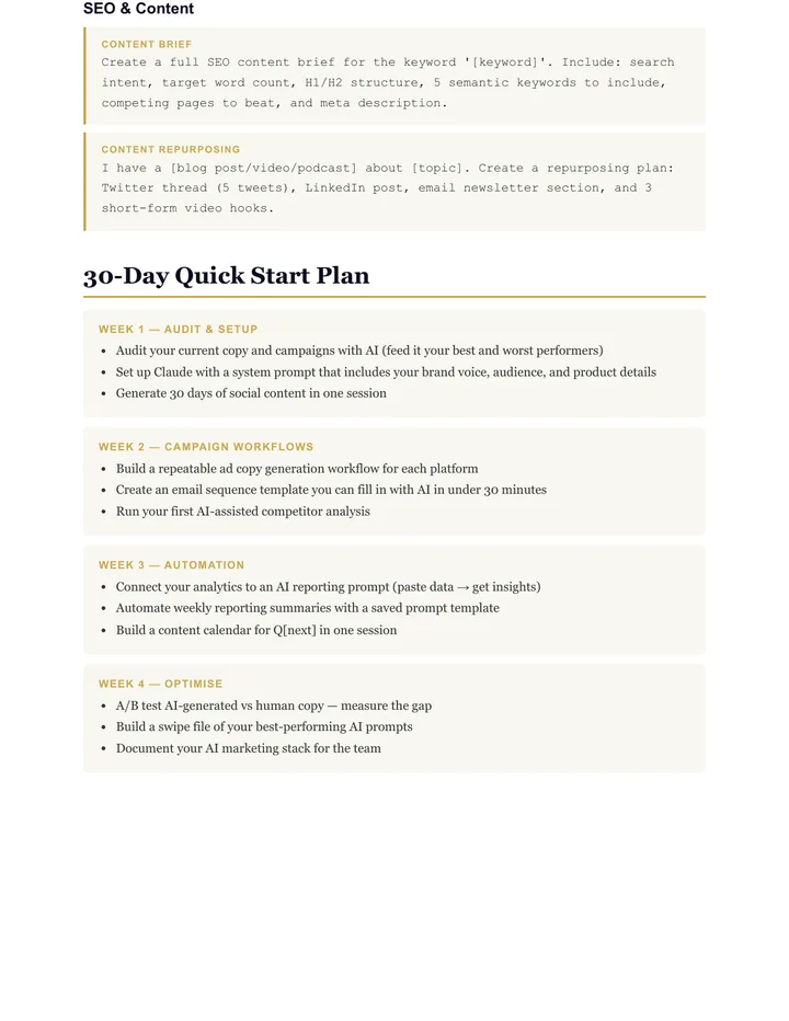 The four-week adoption plan